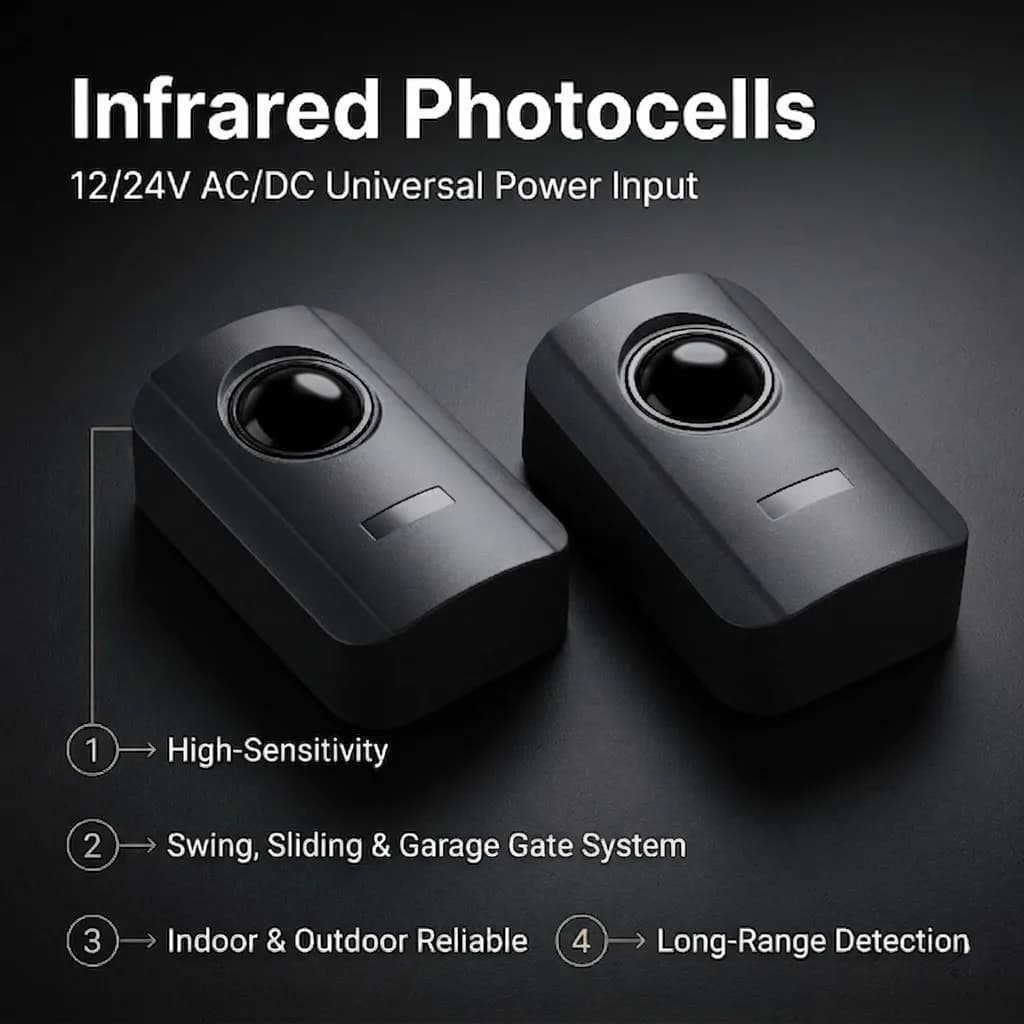 12V 24V AC DC Automatic Gate Safety Infrared Detector Garage Gate Door Safety Infrared Photocell Photoelectric Beam Sensor