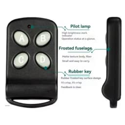 433Mhz RF Garage Door Remote Control Duplicator 4 Keys Fixed Code Grabber Clone Gate Key Fob Command Hand Transmitter