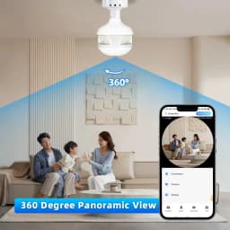 V380 PRO App Fisheye Len 360 Panoramic View E27 Socker Holder Bulb 3MP Camera Night Vision WiFi CCTV Camera