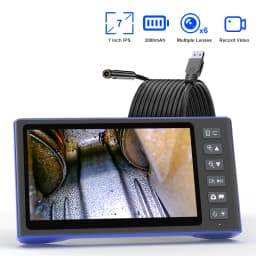 7‘’ IPS Screen Borescope Detachable Design Multiple Lens HD1080P Industrial Endoscope Inspection Camera for Piping Car 1920P