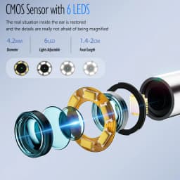 Visual Otoscope Camera 1.38'' Screen Digital Ear Cleaner HD1080P Video Ear Endoscope 6LEDs Ear Wax Removal Tool for Adults Kids