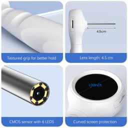 Visual Otoscope Camera 1.38'' Screen Digital Ear Cleaner HD1080P Video Ear Endoscope 6LEDs Ear Wax Removal Tool for Adults Kids