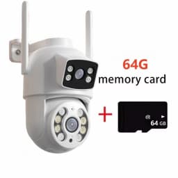 8MP 4K Dual Lens with Dual Screen Wifi Camera PTZ Wireless Outdoor Surveillance Camera Ai Human Detect Auto Tracking V380 App