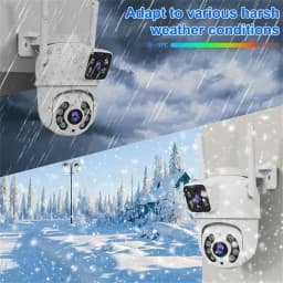 8MP 4K Dual Lens with Dual Screen Wifi Camera PTZ Wireless Outdoor Surveillance Camera Ai Human Detect Auto Tracking V380 App