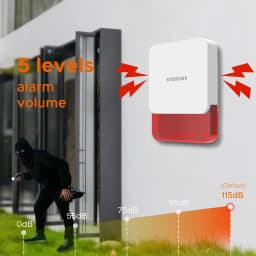 Staniot Indoor Siren Alarm 115dB High Decibel Wireless 433MHz Anti-Theft Smart Home Devices Waterproof House Alarm System