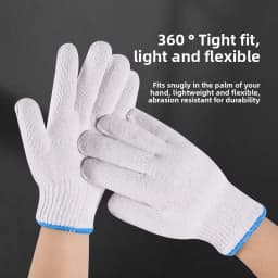 Nylon - Cotton Labor - protection Gloves with White Thread - Wear - resistant, Thickened, Pure - Cotton, for Men and Women