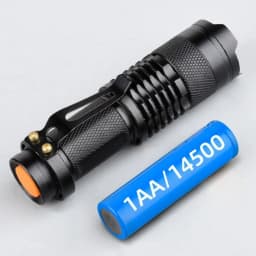 Zoomable Mini SK68 LED Flashlight - Portable XPE Bulb 3 Modes AA Size 5 Battery Powered Super Bright Handheld Torch