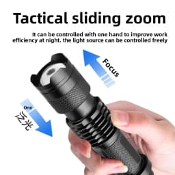 Zoomable Mini SK68 LED Flashlight - Portable XPE Bulb 3 Modes AA Size 5 Battery Powered Super Bright Handheld Torch