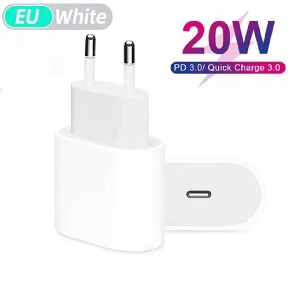 PD20W Fast Charger European Standard Plug Adapter with USB-C Interface 20W Disguised Fast Charging Head