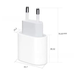 PD20W Fast Charger European Standard Plug Adapter with USB-C Interface 20W Disguised Fast Charging Head