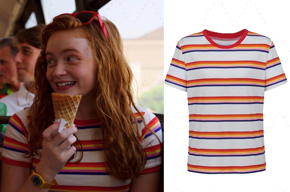 2026 Max Mayfield Cosplay Costume Max Striped T-Shirt Women Girl Casual Coat Max Mayfield Colorful Striped Women Men T Shirt Top