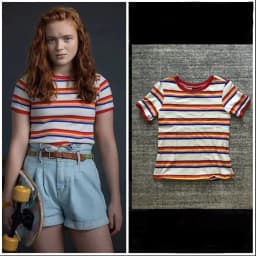 2026 Max Mayfield Cosplay Costume Max Striped T-Shirt Women Girl Casual Coat Max Mayfield Colorful Striped Women Men T Shirt Top
