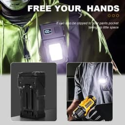 Portable LED COB Flashlight Rechargable Lantern Portable Side COB Torch with Hat Clip Torch for Outdoor Camping Emergency Lamp