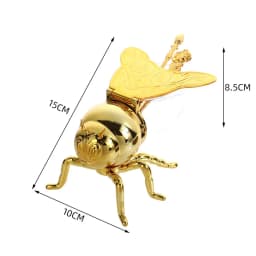 Creative Minimalist Bee Design Spice Jar - Luxury Gold Sugar Bowl with Spoon Vintage Metal Kitchen Condiment Jar for Decor