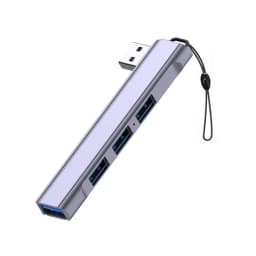 4 - Port USB 3.0 Splitter for Laptop, Type - C Hub, Aluminum Alloy Expander, Side - Bend Cable Hub