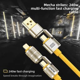 240W Four-in-one Fast Charging Data Cable, Suitable for Huawei Android, Apple Mobile Phone Cable, Tablet