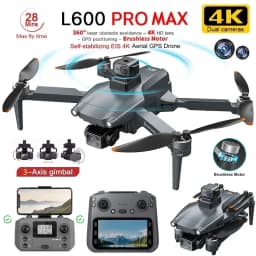 L600 PRO MAX GPS Drone Professional 4K Camera 3-axis Gimbal Aerial UVA 5G FPV Brush Avoiding Obstacle Folding Quadcopter Drones