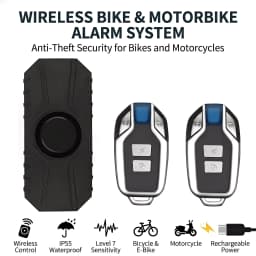 Wireless Vibration Alarm Waterproof Motorcycle Electric Bicycle Alarm Remote Control Anti-loss Safety Sensor USB Charging