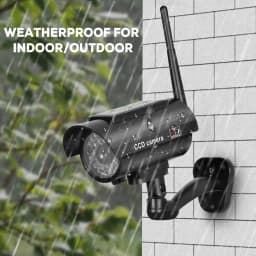Solar Powered Fake Security Camera, Bullet Dummy Security Camera Simulated Surveillance System with Red Flashing Light