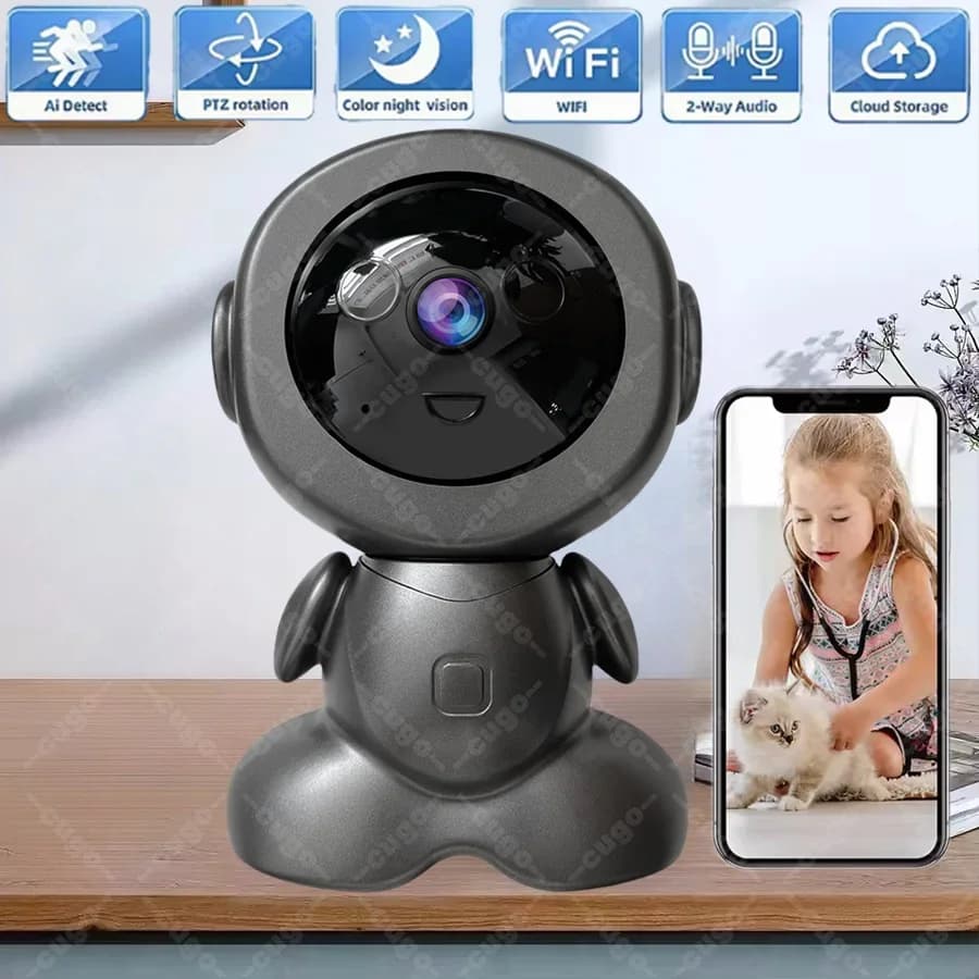 8MP Wifi Surveillance Robot Camera PTZ Security Baby Monitor Cam Two Way Audio Night Vision Smart Tracking Home IP Pet Cameras