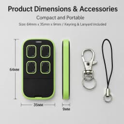 4-in-1 Multi-Frequency Garage Remote 280-868MHz Rolling Code Replace 4 Remotes Universal Clone Gate Opener Duplicator 5 Colors