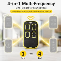 4-in-1 Multi-Frequency Garage Remote 280-868MHz Rolling Code Replace 4 Remotes Universal Clone Gate Opener Duplicator 5 Colors