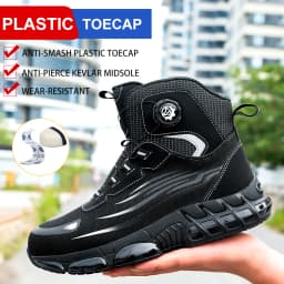 2026 High-Top Rotating Buckle Safety Shoes for Men and Women, Labor Protection Shoes, Protective Shoes, Work Shoes, Shock-Resist