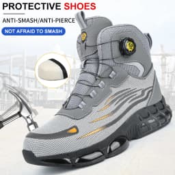 2026 High-Top Rotating Buckle Safety Shoes for Men and Women, Labor Protection Shoes, Protective Shoes, Work Shoes, Shock-Resist