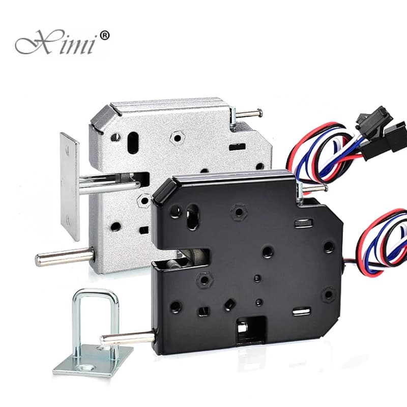 Mini Electric Lock with Push Rod DC 12V/24V Small Size Solenoid Electromagnetic Control for Cabinet Drawer Lock