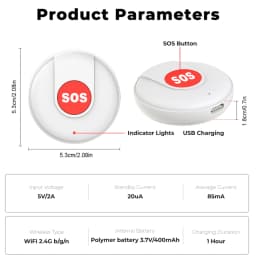 Tuya WiFi SOS Button APP Alert Emergency Panic Alarm Button For Wireless Security Alarm Device for Elderly Kids Home Safety