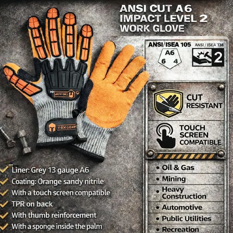 NMSafety Anti-Vibration Cut-Resistant Work Gloves Nitrile Oilproof with Good Grip Palm High-Quality Garden Protection Gloves