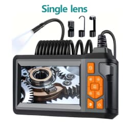 Dual Lens Industrial Endoscope Camera 4.3'' IPS Screen HD1080P Rigid Cable Pipe Sewer Inspection Borescope IP67 Waterproof
