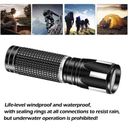 JOAXOR Tactical Helmet Flashlight White LED 60° Rotation Side Mount USB Rechargeable Quick Detach Handheld Light