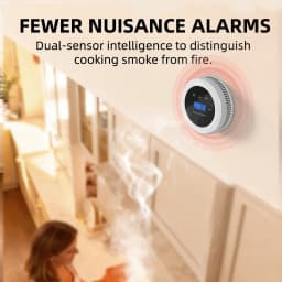 Independent Smoke Detector Carbon Monoxide Alarm Combo,2 in 1 Smoke & CO Alarm for Home Security Protection Smoke Alarm