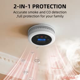 Independent Smoke Detector Carbon Monoxide Alarm Combo,2 in 1 Smoke & CO Alarm for Home Security Protection Smoke Alarm