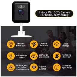 Tuya Smart Mini 5MP WiFi IP Camera Indoor Wireless Color Night Home Security AI Human Detect CCTV Surveillance Block Camera