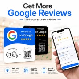 1/5PCS NFC Google Review Card with Dynamic QR Code, NTAG215 Tap Sticker, Adhesive Feedback Sign for Restaurants and Stores