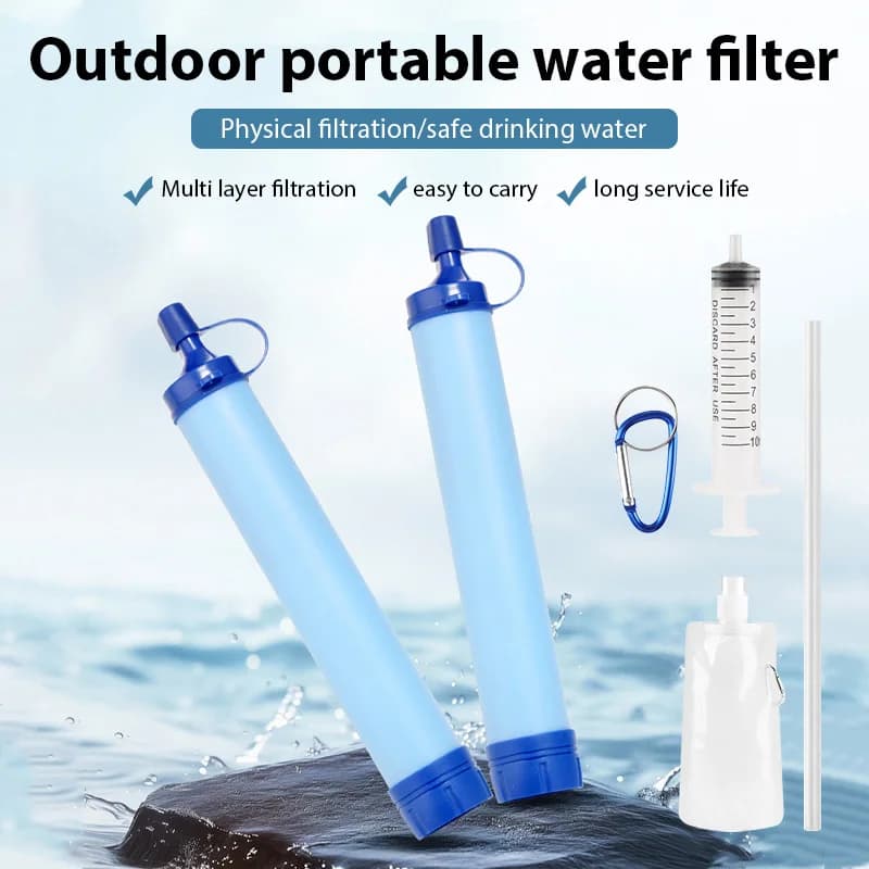 Outdoor Water Purifier Camping Hiking Emergency Life Portable Purifier Water Filter Suitable for Streams, Lakes Outdoors Camping