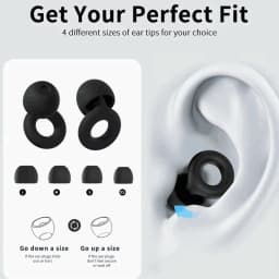 HUAK Super Soft Reusable Quiet Ear Plugs for Noise Reduction Hearing Protection for Sleep Swim Work 8 Ear Tips Sizes XS/S/M/L