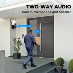 Hiseeu Dual Lens 3MP+3MP POE IP PTZ Camera Waterproof Outdoor Home Security POE Camera Two-way Voice Dual Screen Camera