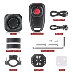 Two Way Bike Anti-theft Vibration Alarm Waterproof 7 Sensitivity 4 Volume 3 Alert Modes 121dB E-bike Motorcycle Scooter Alarm