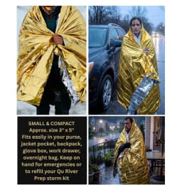4 Pack Gold Silver Mylar Emergency Thermal Blankets 160×210cm Windproof Waterproof Reflective Survival Space Blankets for Car Em