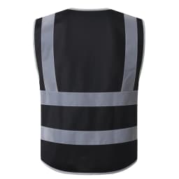 Hi Vis Work Vest Construction Building Vest Workwear Clothing Work Vest Multi Pocket Black Vest