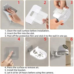 Punch‑Free Wall Mount Bracket Plastic Camera Shelf For Security Cameras Routers Small Household Devices No‑Drill Storage Holder