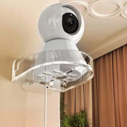 Punch‑Free Wall Mount Bracket Plastic Camera Shelf For Security Cameras Routers Small Household Devices No‑Drill Storage Holder