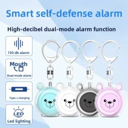 New Mini Rechargeable Personal Alarm Keychain 130dB LED Light Self Defense for Women Elderly Kids Portable Emergency Safety Devi