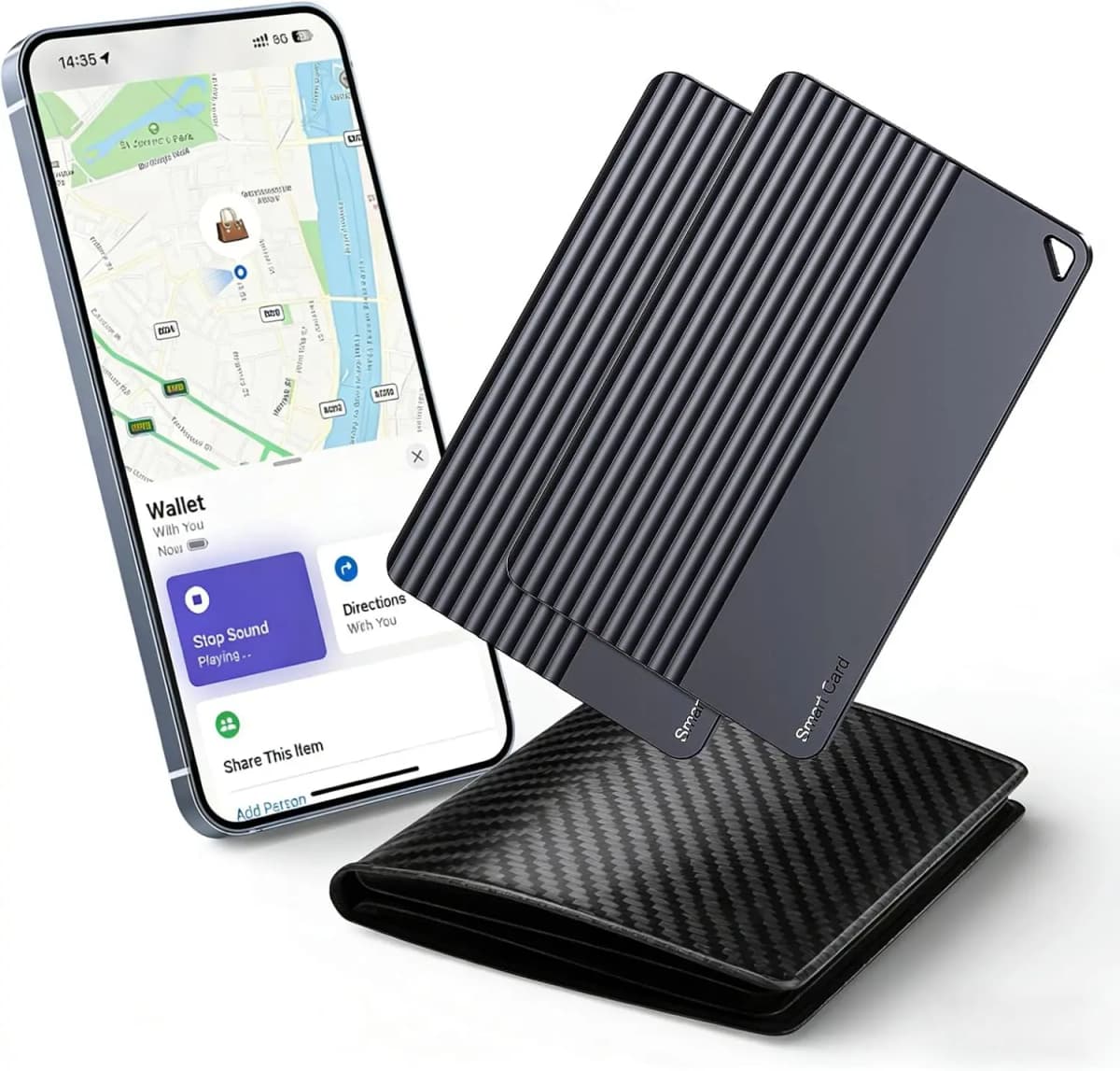 Wallet Tracker Card For Apple Find My Android, 5-Year Battery Bluetooth Item Finder ,Slim Smart Tracking Card For Wallet Luggage