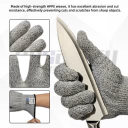 Cut Resistant Work Gloves Level 5 Touchscreen Gloves for Meat Cutting Fish Cleaning Anti Slip HPPE Protective Gloves Food Safe
