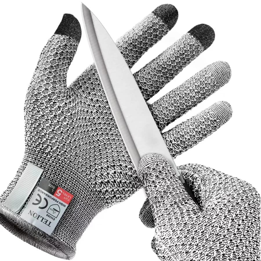 Cut Resistant Work Gloves Level 5 Touchscreen Gloves for Meat Cutting Fish Cleaning Anti Slip HPPE Protective Gloves Food Safe