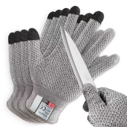 Cut Resistant Work Gloves Level 5 Touchscreen Gloves for Meat Cutting Fish Cleaning Anti Slip HPPE Protective Gloves Food Safe